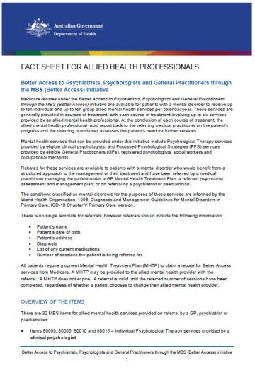 Cover image for Better access fact sheet – professionals