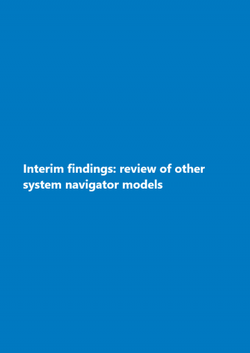 Interim findings – review of other system navigator models cover
