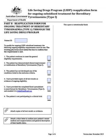 Cover image of HT1 reapplication form