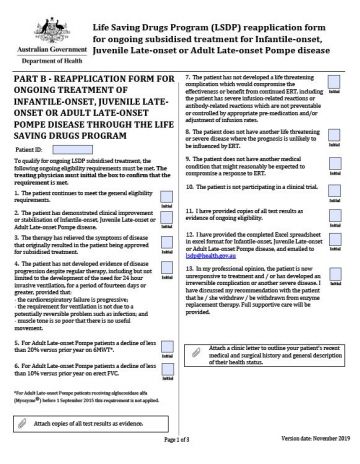 Cover image of Pompe disease reapplication form