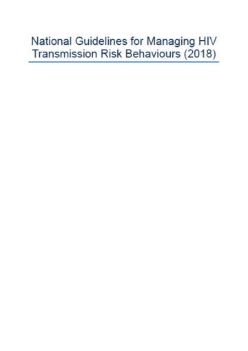 Cover image for National Guidelines for Managing HIV Transmission Risk Behaviours (2018)