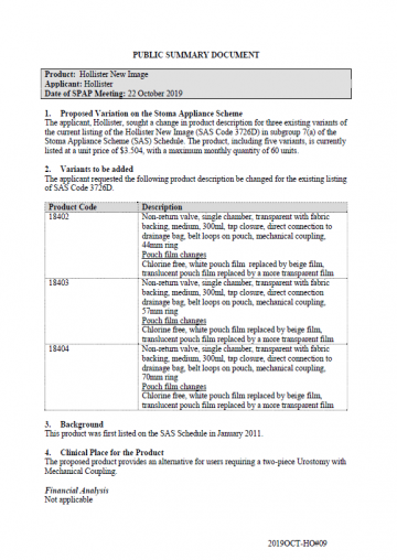 Cover image for SPAP public summary documents – October 2019 – Hollister New Image