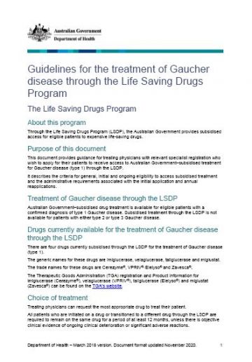 Cover image of Gaucher guidelines
