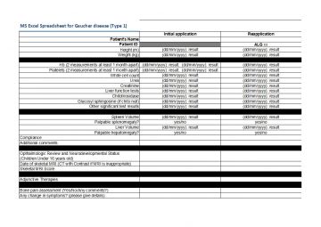 Cover image of Gaucher spreadsheet
