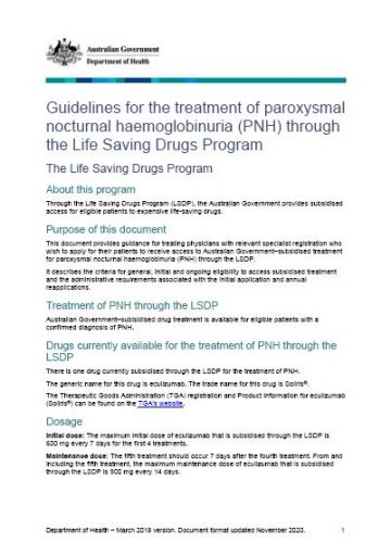 Cover image of PNH guidelines
