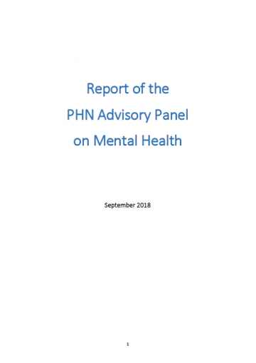 Cover image for Report of the PHN Advisory Panel on Mental Health