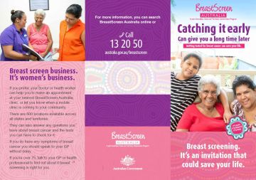 Cover image of BreastScreen Australia brochure in English