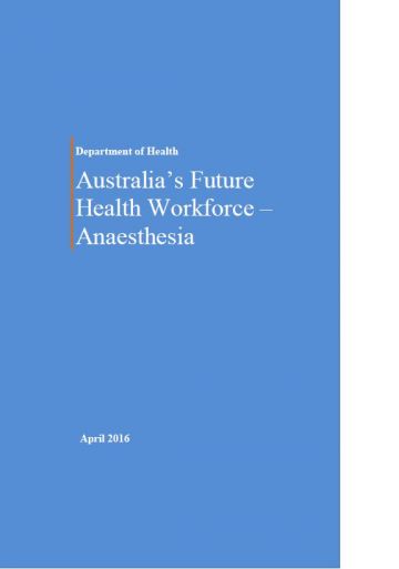 Anaesthesia – Australia’s Future Health Workforce report cover image