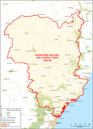 Central Coast Area Map Hunter, New England And Central Coast (Nsw) Primary Health Network (Phn) Map  – Topographic | Australian Government Department Of Health