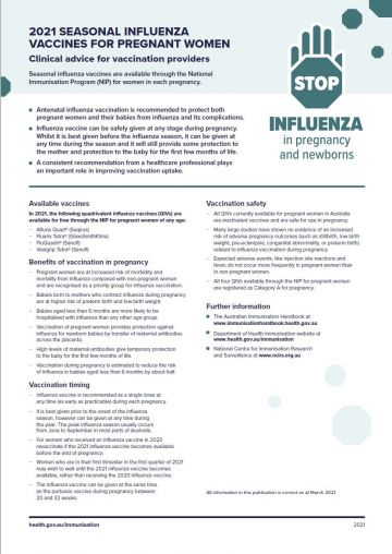 2021 flu vax information for providers fact sheet cover