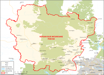 Nepean Blue Mountains topographic map