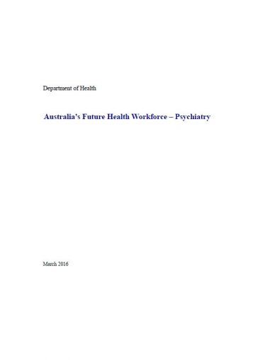 Psychiatry – Australia’s Future Health Workforce report cover image