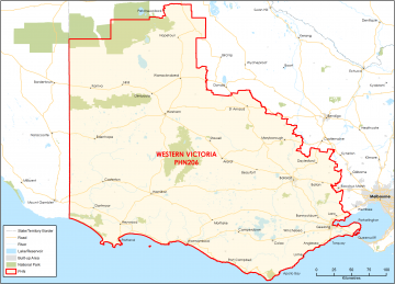 Western Victoria PHN topographic map