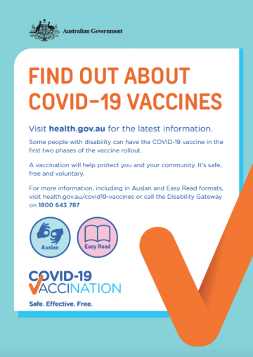COVID-19 vaccination – Auslan and Easy Read – Poster