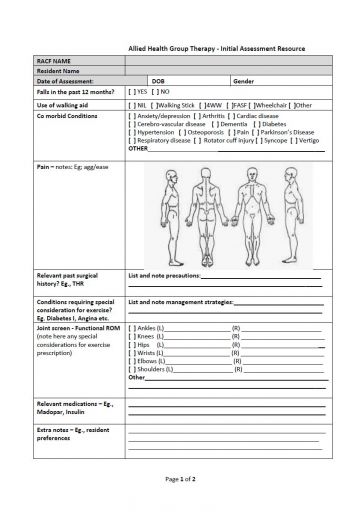 cover allied health initial assessment