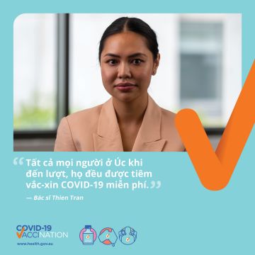 COVID-19 vaccination – Social – Tất cả mọi người ở Úc đều được tiêm vắc-xin COVID-19 miễn phí (COVID-19 vaccines are free for everyone in Australia)