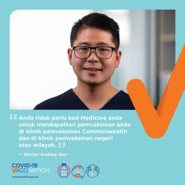 COVID-19 vaccination – Social – Vaksin COVID-19 adalah tersedia untuk semua orang di Australia (COVID-19 vaccines are available for everyone in Australia)