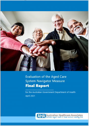 Cover image for the Evaluation of the Aged care system navigation measure