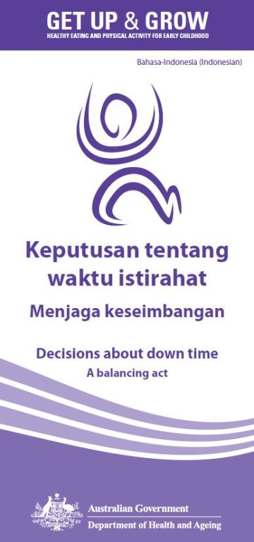 Cover image for Keputusan tentang waktu istirahat Menjaga keseimbangan (Decisions about down time: a balancing act)