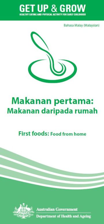 Cover image for Makanan pertama: Makanan daripada rumah (First foods: food from home)