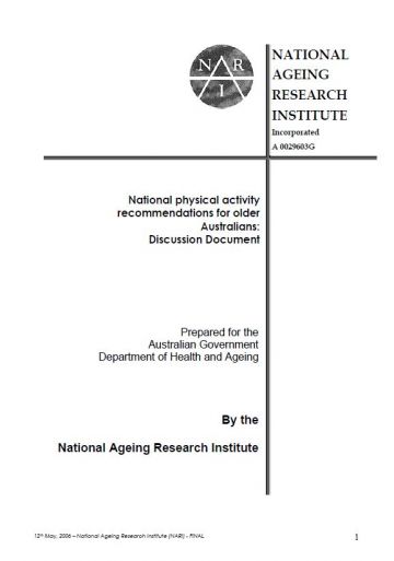 Cover image for National physical activity recommendations for older Australians: discussion document
