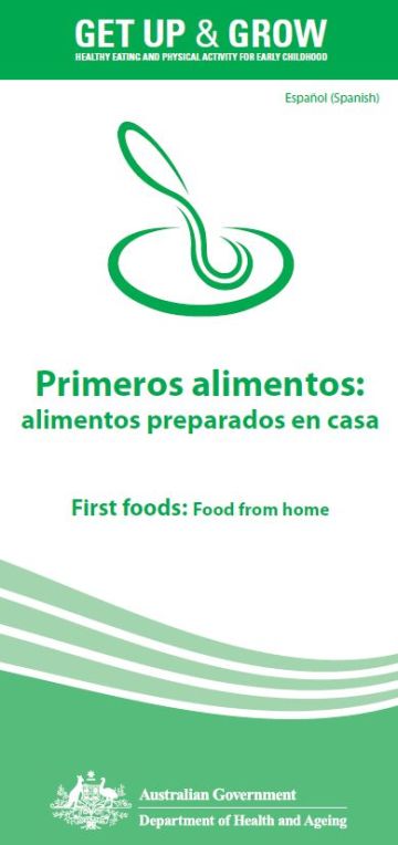 Cover image for Primeros alimentos: alimentos preparados en casa (First foods: food from home)