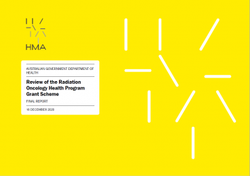 Cover image of the Review of the Radiation Oncology Health Program Grant Scheme final report