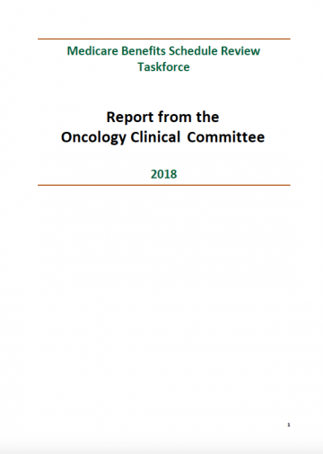 Cover image for Taskforce-endorsed report – Oncology Clinical Committee