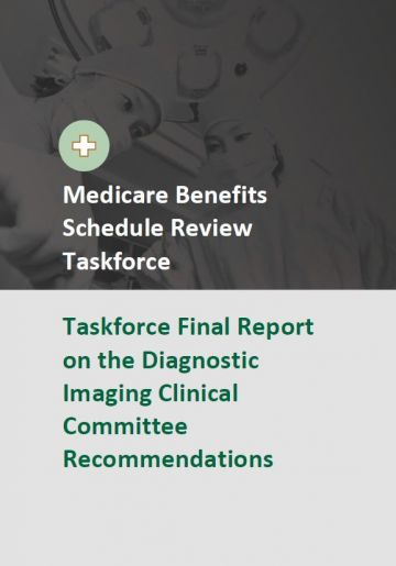 Cover image of Taskforce final report – Diagnostic Imaging Clinical Committee