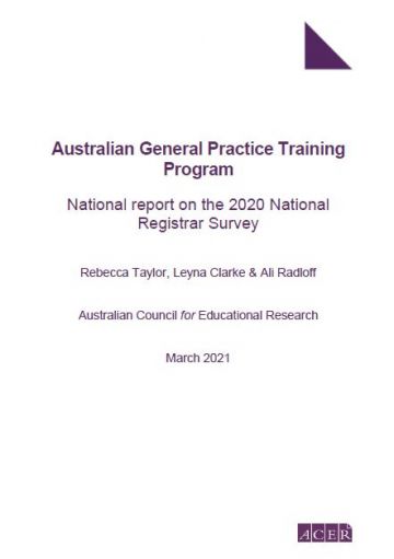 AGPT Program National Report on the 2020 National Registrar Survey
