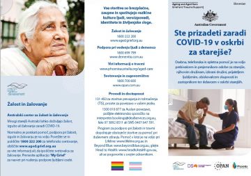 Coronavirus (COVID-19) – Ste prizadeti zaradi COVID-19 v oskrbi za starejše? (Grief and Trauma Support Services – Brochure)