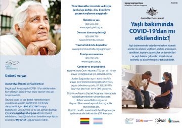 Coronavirus (COVID-19) – Yaşlı bakımında COVID-19’dan mı etkilendiniz? (Grief and Trauma Support Services – Brochure)