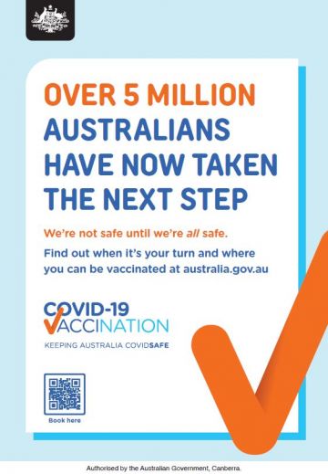 COVID-19 vaccination – print ad – Over 5 million Australians have now taken the next step