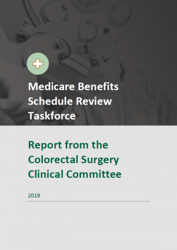 Cover image of final clinical committee report for colorectal surgery.