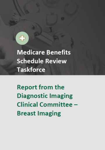 Cover image of final clinical committee report for Diagnostic Imaging – Breast Imaging