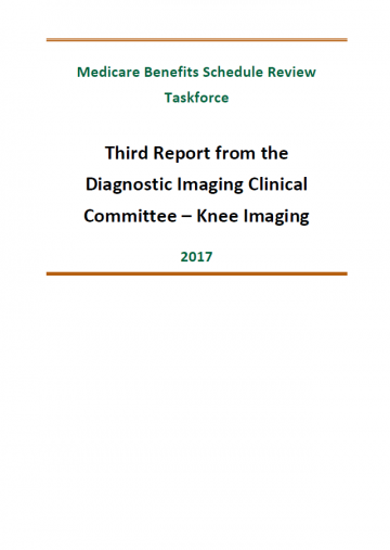 Cover image of final clinical committee report for Diagnostic Imaging – Knee Imaging