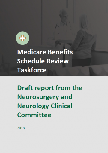 Cover image of final clinical committee report for Neurosurgery and Neurology