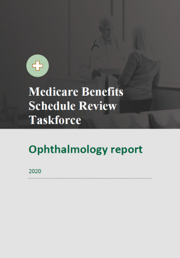 Cover image of final clinical committee report for Ophthalmology