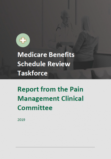 Cover image of final clinical committee report for Pain Management