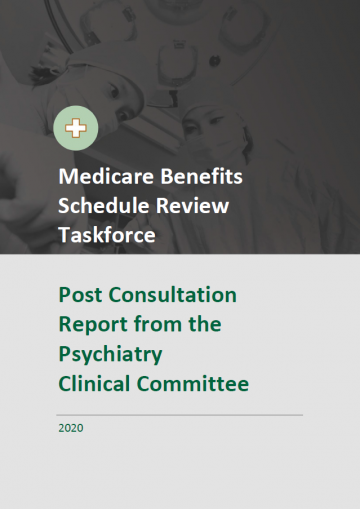 Cover image of final clinical committee report for Psychiatry
