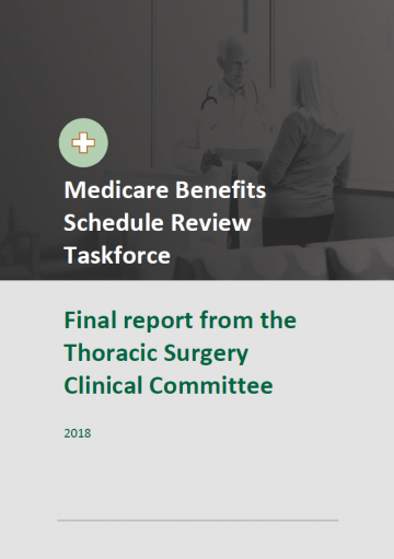 Cover image of final clinical committee report for Thoracic Surgery