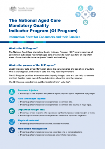 Information Sheet for Consumers and their Families