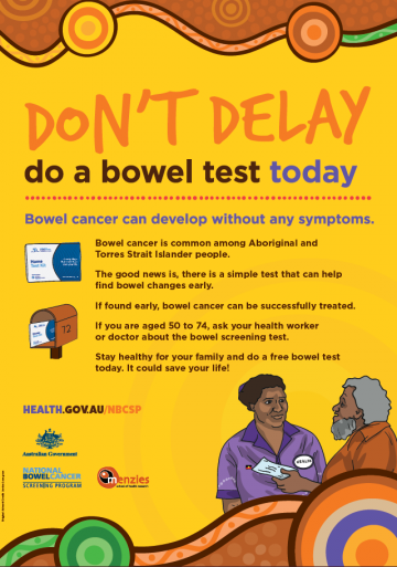 Indigenous bowel screening poster