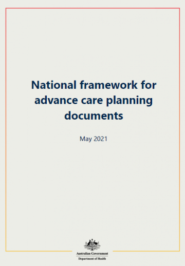 Cover image for the National framework for advance care planning