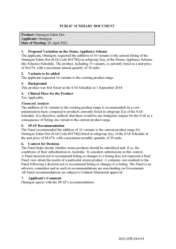 Cover image for Omnigon Eakin Dot – SAS Code 80174Q