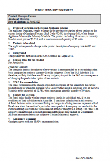 Cover image for Omnigon Flexima – SAS Code 9926K
