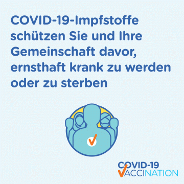 COVID-19 vaccination – Social animation – COVID-19-Impfstoffe schützen Sie und Ihre Gemeinschaft (COVID-19 vaccines protect you and your community)