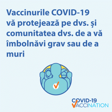 COVID-19 vaccination – Social animation – Vaccinurile COVID-19 vă protejează pe dvs și comunitatea dvs. (COVID-19 vaccines protect you and your community)