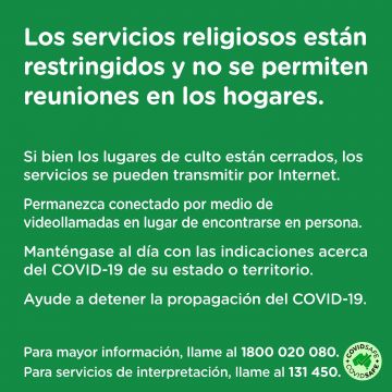 COVID-19 vaccination – Social – Servicios religiosos durante el coronavirus (Religious services during COVID-19 outbreaks)