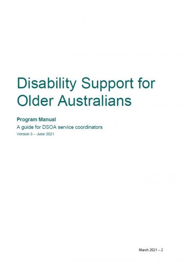 Disability Support for Older Australians Program manual
